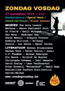 Zondag - Vosdag: nieuw festival rond literatuur en muziek in Gent @ Verschillende locaties